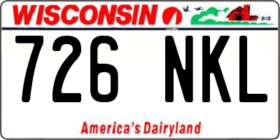 WI license plate 726NKL