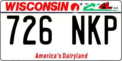 WI license plate 726NKP