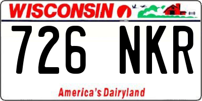 WI license plate 726NKR