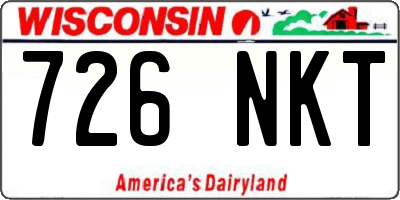 WI license plate 726NKT