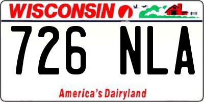 WI license plate 726NLA