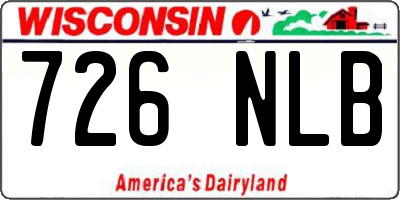 WI license plate 726NLB