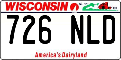 WI license plate 726NLD
