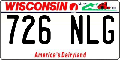 WI license plate 726NLG