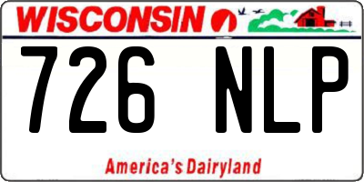 WI license plate 726NLP