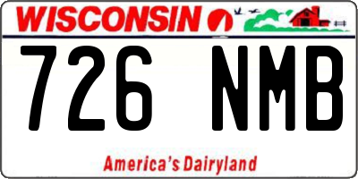 WI license plate 726NMB