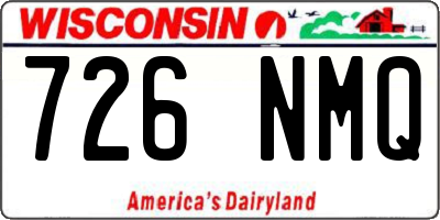WI license plate 726NMQ