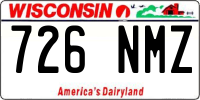 WI license plate 726NMZ