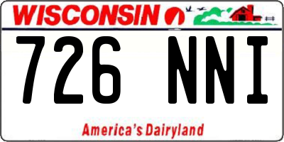 WI license plate 726NNI
