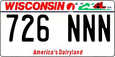 WI license plate 726NNN