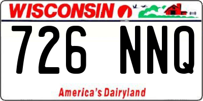 WI license plate 726NNQ