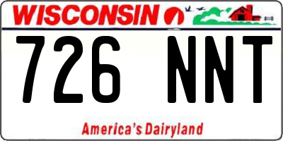 WI license plate 726NNT