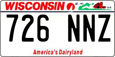 WI license plate 726NNZ