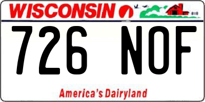 WI license plate 726NOF