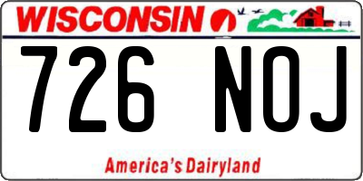 WI license plate 726NOJ
