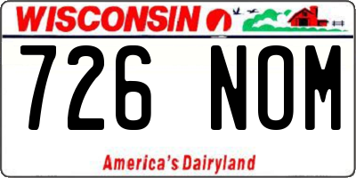 WI license plate 726NOM