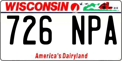 WI license plate 726NPA