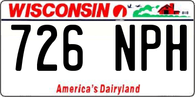 WI license plate 726NPH