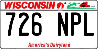 WI license plate 726NPL