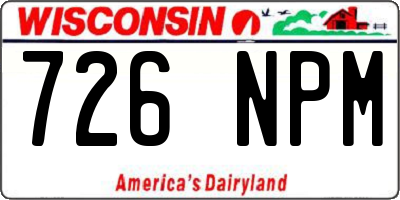 WI license plate 726NPM