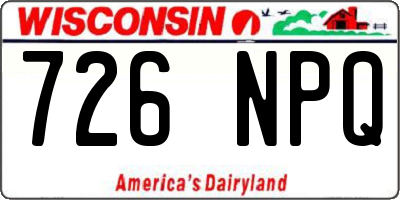 WI license plate 726NPQ