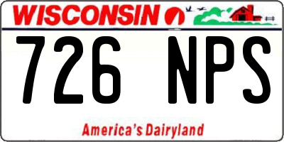 WI license plate 726NPS