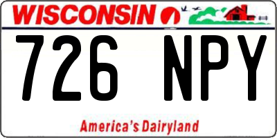 WI license plate 726NPY