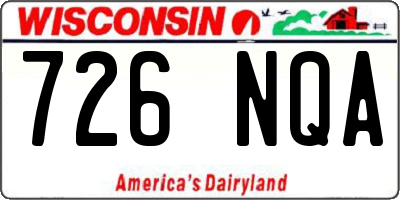 WI license plate 726NQA