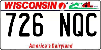 WI license plate 726NQC