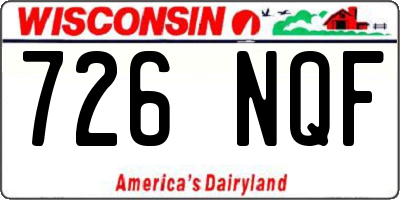 WI license plate 726NQF