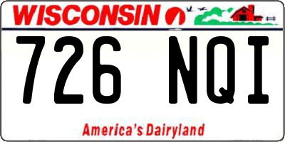 WI license plate 726NQI