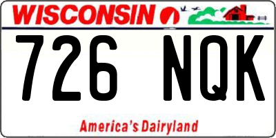 WI license plate 726NQK
