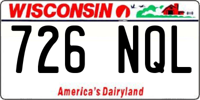 WI license plate 726NQL