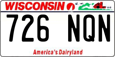 WI license plate 726NQN