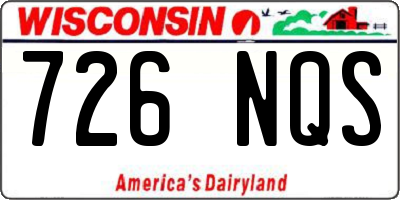 WI license plate 726NQS