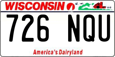 WI license plate 726NQU