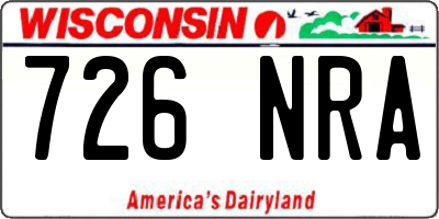 WI license plate 726NRA