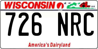 WI license plate 726NRC