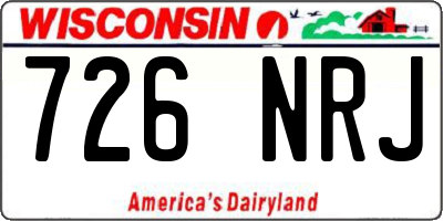 WI license plate 726NRJ