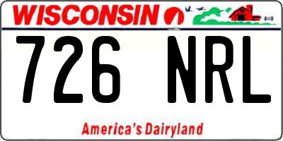 WI license plate 726NRL
