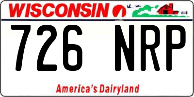 WI license plate 726NRP