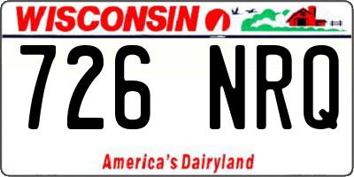 WI license plate 726NRQ