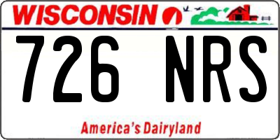 WI license plate 726NRS