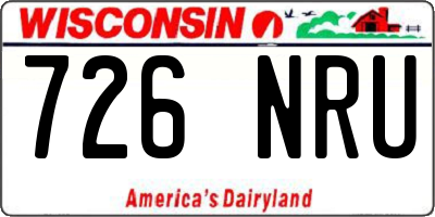 WI license plate 726NRU