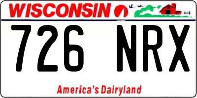 WI license plate 726NRX