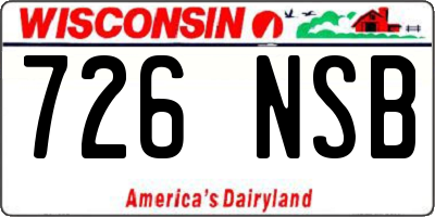 WI license plate 726NSB