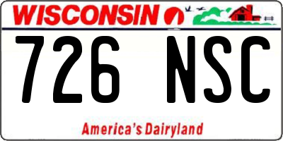 WI license plate 726NSC