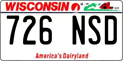 WI license plate 726NSD