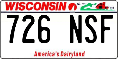 WI license plate 726NSF