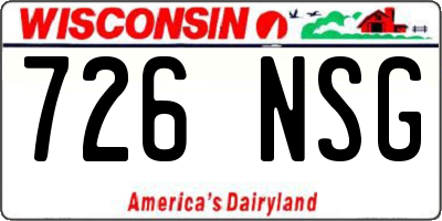 WI license plate 726NSG